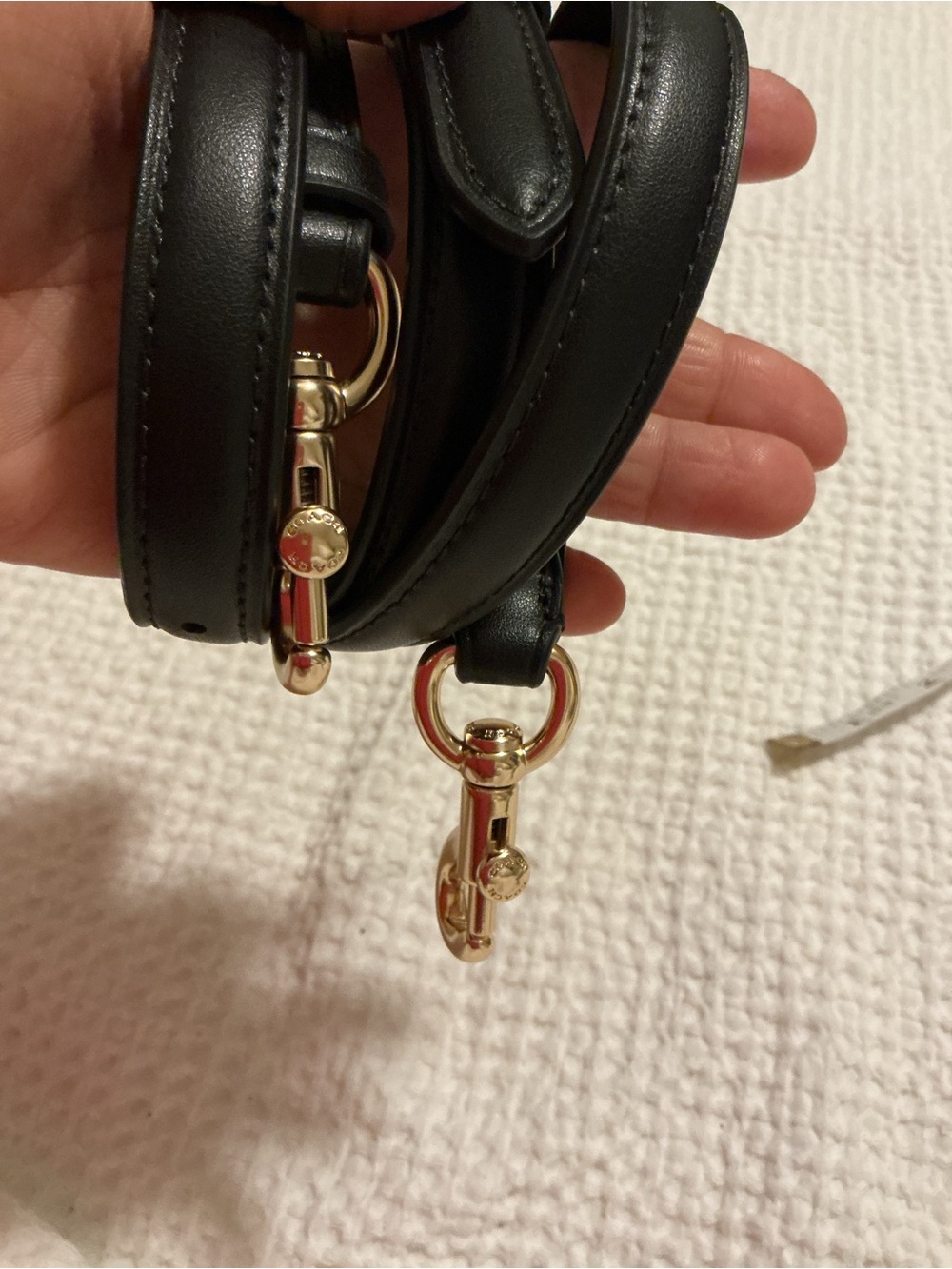 Coach Black Leather Crossbody Strap with Gold Hardware